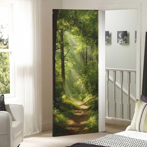 Stretch Fabric Door Cover 32x79 Inches for Holiday & Party Decor - Forest Design