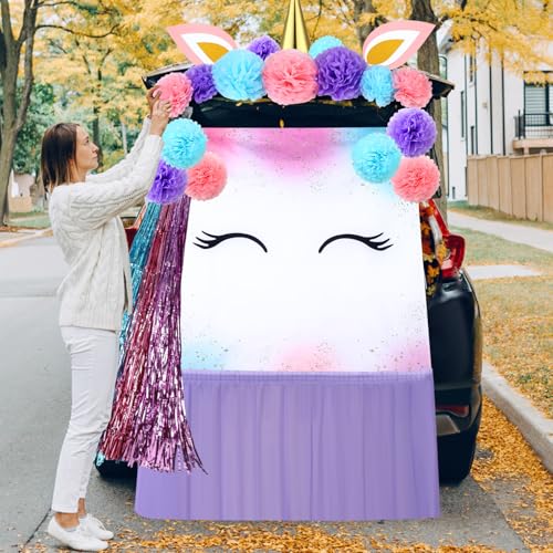 Unicorn Trunk or Treat Decoration Kit - Purple Party Supplies for Events