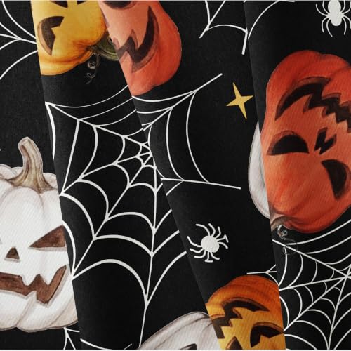 Oval Halloween Pumpkin Tablecloth 54x72 Inch Black Horror Decor Waterproof Polyester