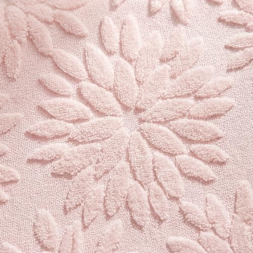 Pink 13x72 Inch Cotton Table Runner - Floral Dahlia Pattern, Spring Home Decor