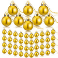 Mini Shiny Gold Christmas Ball Ornaments - 48 Pcs, 1 Inch Holiday Tree Decorations