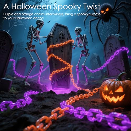 Purple Solar Halloween String Lights Outdoor - 10Ft Waterproof Chain Lighting for Haunted House & Yard Decor - Variation: Purple
