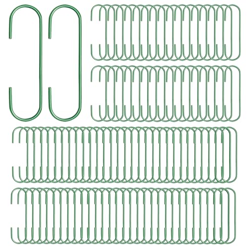 100 Pack Green Christmas Ornament Hooks - Metal Holiday Tree & Wreath Hangers