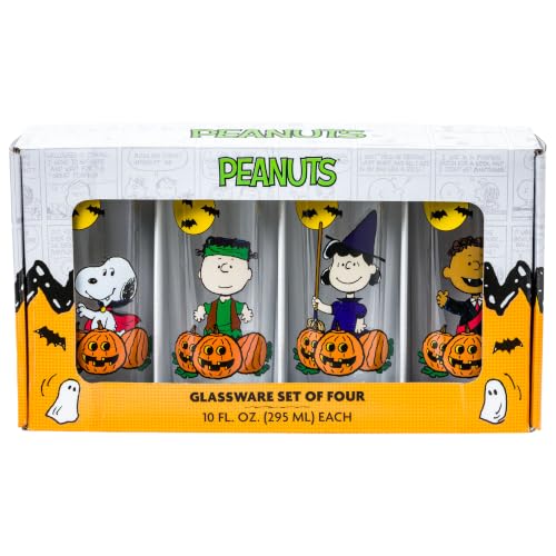 Peanuts Halloween Costumes Tumbler Glass Set - 4 Pack, 10oz