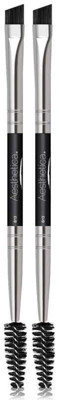 Aesthetica Pro Series Double Ended Brow Brush - Precision Application for Natural Brows | 100% Vegan & Cruelty-Free