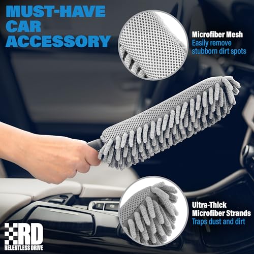 Gray Car Duster Interior Cleaner - Relentless Drive Dust-Free Car Accessories