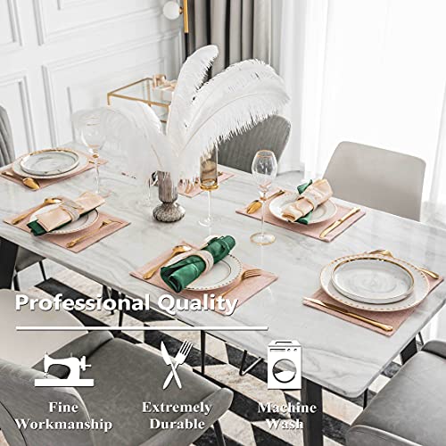 Baby Pink Heat Resistant Placemats Set of 4 - 13x19 Inch Dining Table Decor