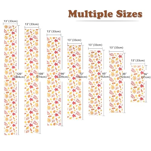 OWENIE Autumn Fall Table Runner 13x60 Inches for Kitchen Dining Thanksgiving Halloween