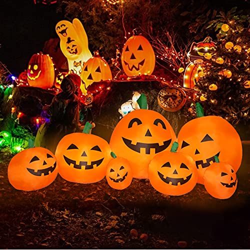 7.5 Ft Inflatable Pumpkin Halloween Yard Decoration with LED Lights - Outdoor Indoor