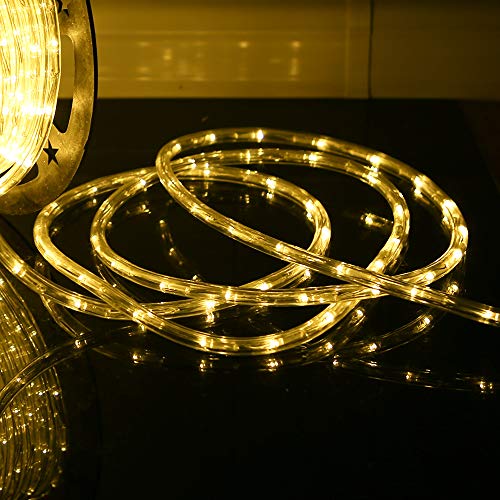 50ft Waterproof Rope Lights - Warm White Connectable LED Outdoor Decor