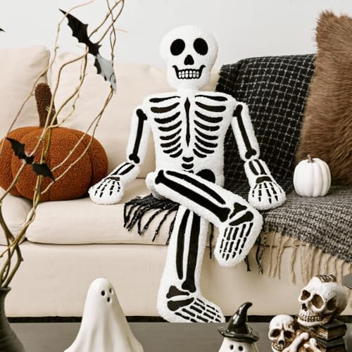Skeleton Plush Throw Pillow Halloween Decorations for Kids & Home