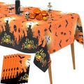 Yellow Halloween Disposable Plastic Tablecloth 6pcs 108x54 Inches for Party Decor