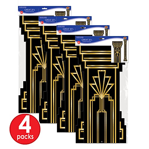 Great 20's Column Pull-Down Cutouts - 4 Pack Art Deco Roaring 20s Decorations
