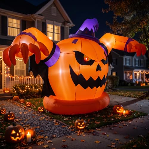 Giant 12.2 FT Halloween Inflatable Pumpkin Outdoor Decoration - Weatherproof & Reusable