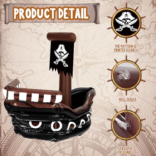 Inflatable Pirate Ship Drink Cooler - Black / Classic Party Accessory