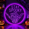 Stay Spooky Neon Sign Halloween Wall Decor Skull LED Light - Spooky Variation