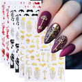 Halloween Nail Art Stickers Decals 3D Skeleton Bat Ghost Set - halloween style4