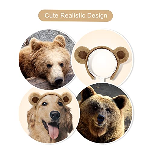 Brown Bear Ears Headband - Fluffy Animal Hair Accessory for Kids & Adults - 2 Pack
