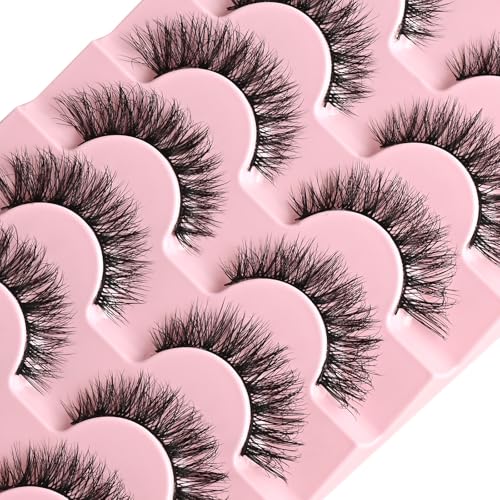 FARRED Cat Eye False Eyelashes A12 8-14MM Wispy Short Fluffy Strip Lashes