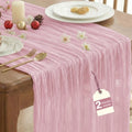 Pink Cheesecloth Table Runner 10FT 2-Piece Set for Wedding & Party Decor - Pink