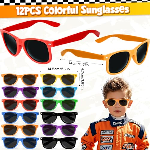 Race Car Party Favors Set - Style 1, Includes Gift Boxes, Pull-Back Cars, Sunglasses & Stickers for Kids' Birthday