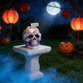 Skull Shaped Scented Candle with Freesia Fragrance - Halloween Decor, 5 oz
