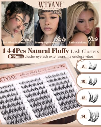 Wispy Fluffy Eyelash Clusters 8-14mm Spider Lash Pack of 160 - Natural Look