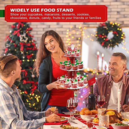 Christmas Tree Cupcake Stand 3-Tier Santa Claus Dessert Display Rack