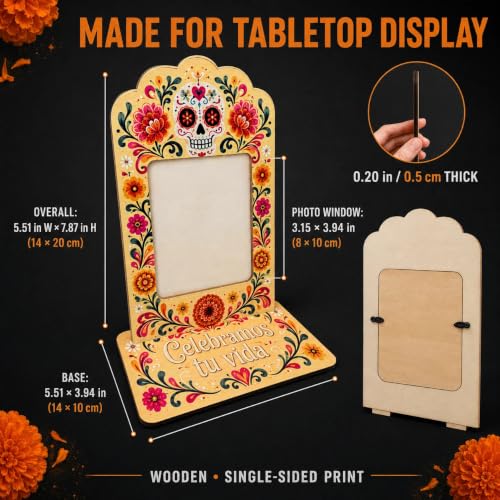 Wovelli Dia De Los Muertos Decorative Picture Frame - Yellow, Day of the Dead Altar