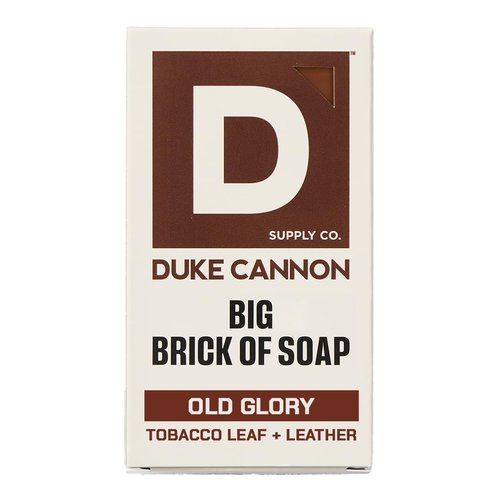 Duke Cannon Big Brick of Soap - Old Glory | 10oz Triple-Milled Bar Soap for Men | Long-Lasting Leather & Tobacco Scent | Supports U.S. Veterans