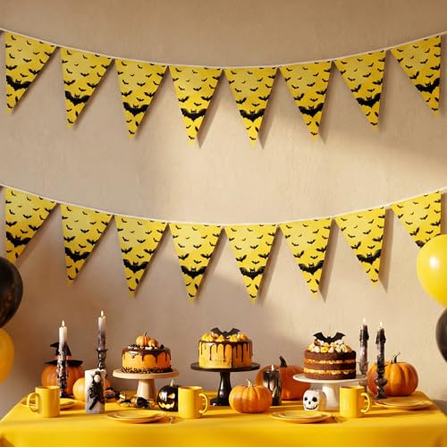 Pre Strung Bat Banner - 5 Cartoon Party Decorations for Celebrations