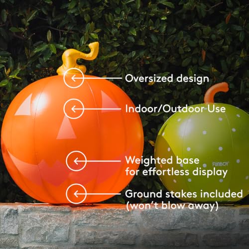 FUNBOY Giant Light-Up Inflatable Halloween Pumpkins - Orange 3-Pack Outdoor Decor