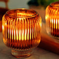 Brown Votive Candle Holders Set of 4 - Fall Thanksgiving Decor Variation of THIS listing