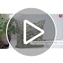 Light Brown 24x24 Linen Block Print Throw Pillow Cover with Zipper - Farmhouse Decor