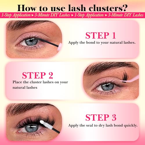 Lash Clusters -C Wispy Spikes 160D 10-18mm DIY Lash Extensions, Natural & Dramatic