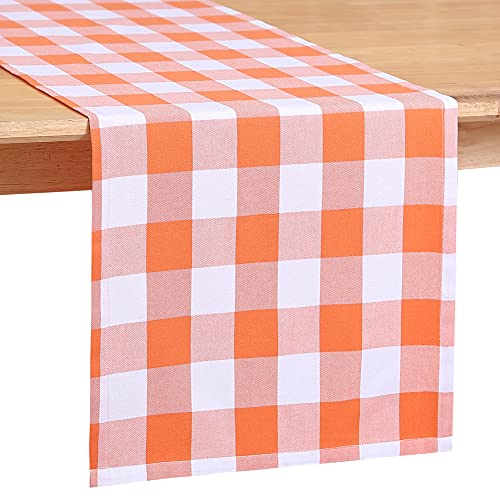 Home·fsn Vintage Table Runner for Parties & Holidays - Orange & White 14x108 Inch
