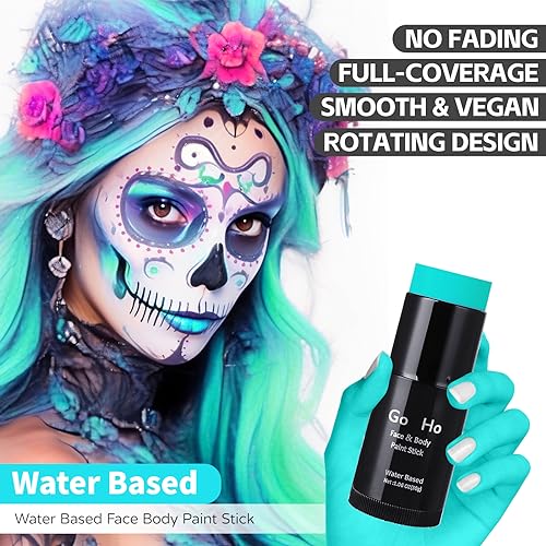 Teal Face & Body Paint Stick - Water-Based, Non-Toxic Halloween Cosplay Makeup