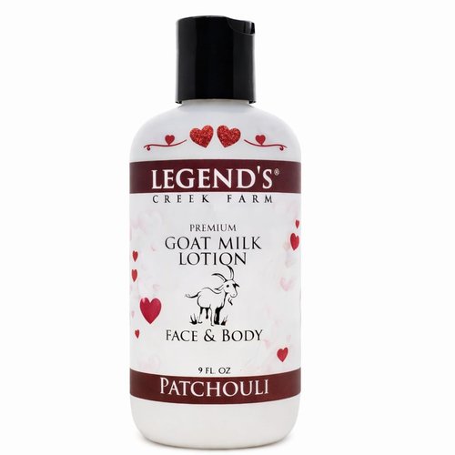 Legend's Creek Farm Goat Milk Lotion - Deeply Moisturizing Body Lotion with Shea Butter & Aloe - 9 oz (Patchouli)