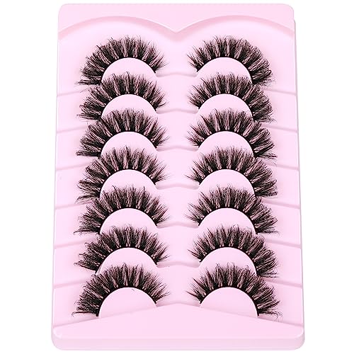 Wispy Cat Eye Mink Lashes - 15mm Natural Look False Eyelashes - E - Wispy