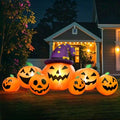 Round 8FT Halloween Inflatable Pumpkin with Witch Hat Yard Decor - Outdoor