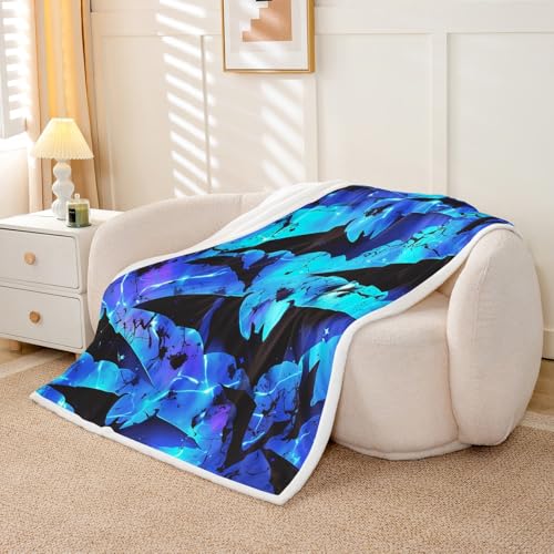 Halloween Bat Throw Blanket Multi 26 / Halloween Decoration 50x60 Dark Shadows Pattern