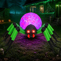 10FT Giant Halloween Inflatable Spider with LED Lights - Weather-Resistant Yard Decor