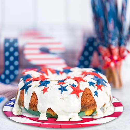 4th of July Party Plates Set - 40pcs Disposable Dinner & Dessert Plates - Independence Day Tableware