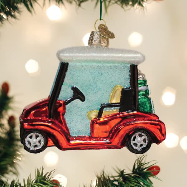 Golf Cart Christmas Ornament - Handcrafted Glass Holiday Decoration
