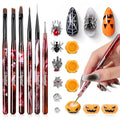 Beetles Halloween Nail Art Brushes Set D-Black-6 - 6pcs Nail Design Pen Kit