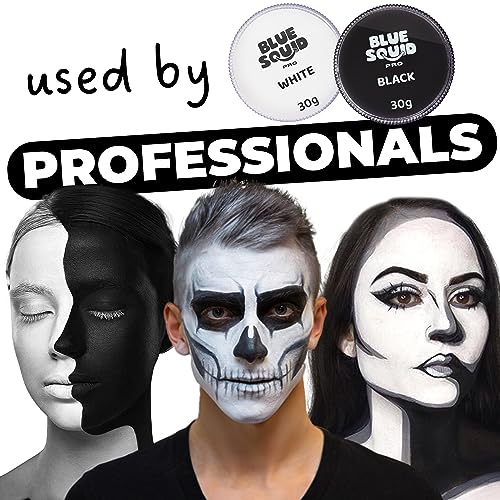 Blue Squid Water Based Split Black & White Face & Body Paint 30g for Costume Halloween Cosplay