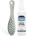 Imperial Feet Callus Remover for Feet Extra Strength Set – Callus Softener Spray + Stainless Steel Foot File, Hard Skin Remover for Dry Cracked Heels, Foot Dead Skin Remover for Pedicure