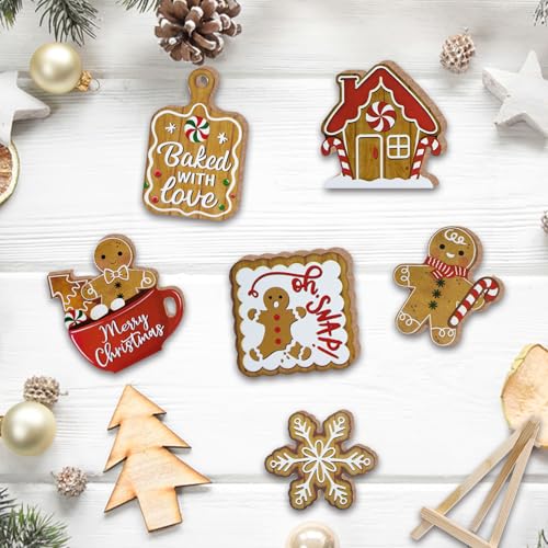 Christmas Gingerbread Man Tiered Tray Decor Set - Holiday Home Decor