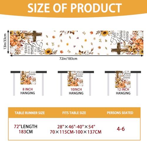 Fall Pumpkin Cross Table Runner 13x72 Inch for Home Decor - Fall Seasonal