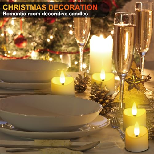 12 Pack Rechargeable Flameless LED Tea Lights with Remote & 24H Timer
